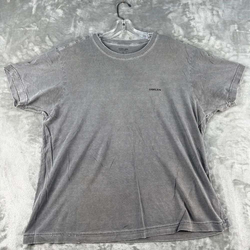 Osklen T-shirt Mens Large Rio de Janeiro Grey Acid Wash Graphic Tee Fair